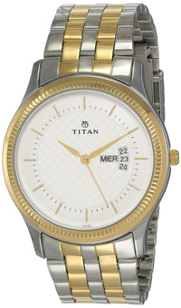 Titan Karishma Quartz Analog With Date Blue Dial Two Toned Silver & Rose Gold Stainless Steel Strap Watch for Men - NT1825KM01 - Image 7